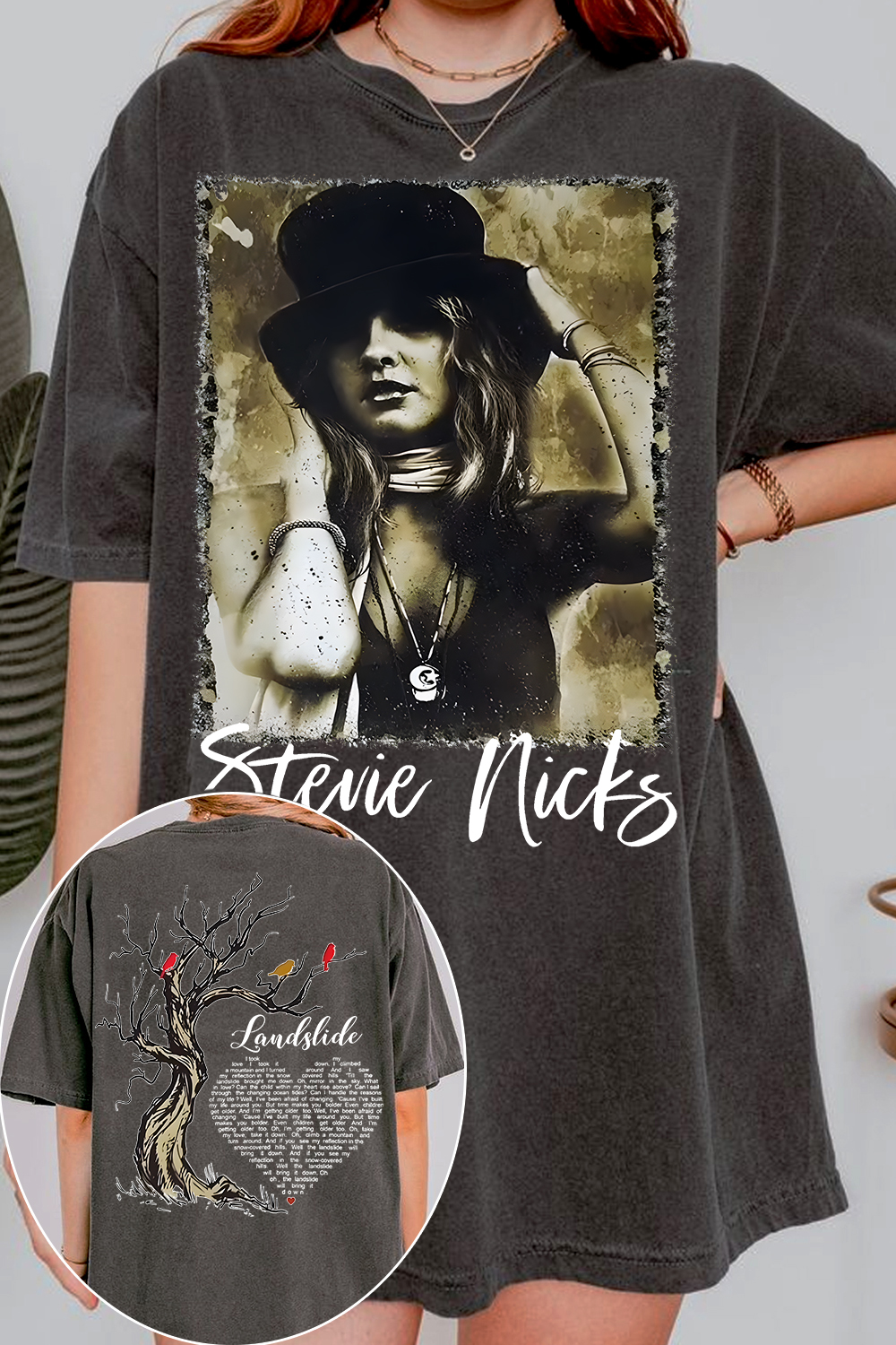 Stevie Nicks lyrics printed T-shirt